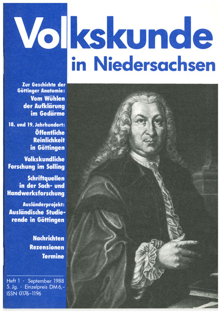 Volkskunde in Niedersachsen 1/1988