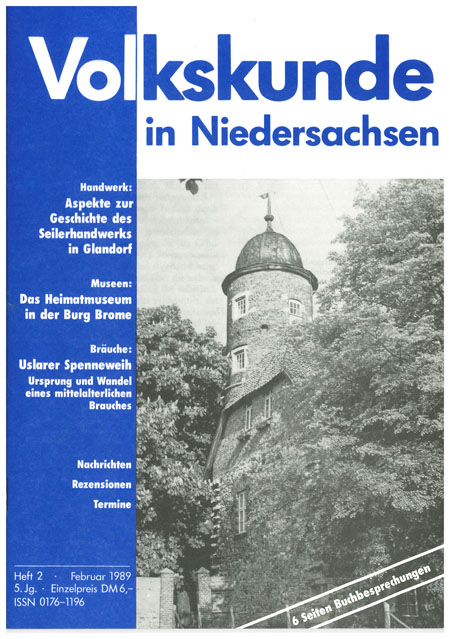 Volkskunde in Niedersachsen 1/1989